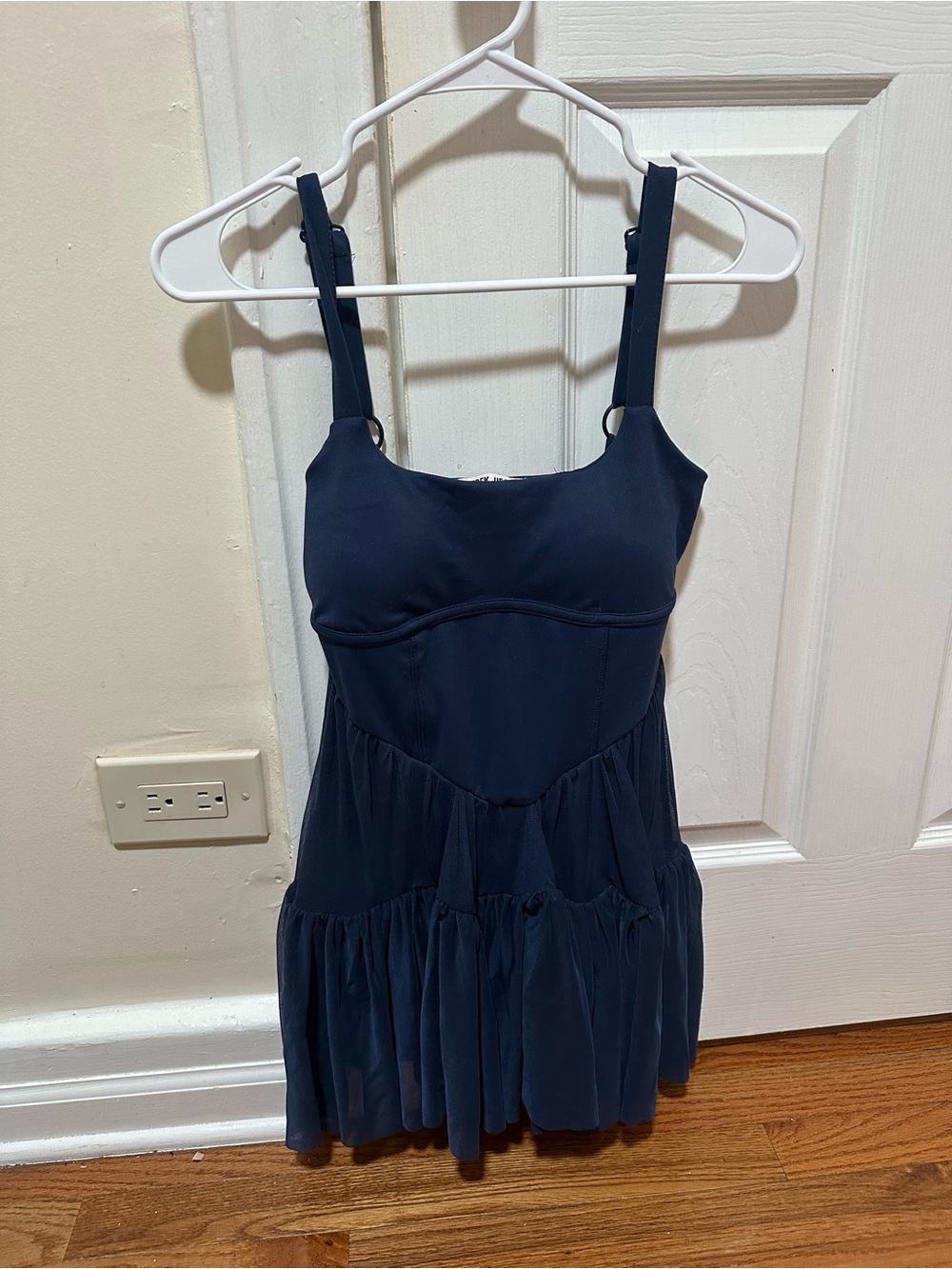 Women’s Navy Blue Athletic Dress with Tiered Skirt